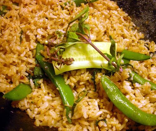 riso con piselli e zucchine
