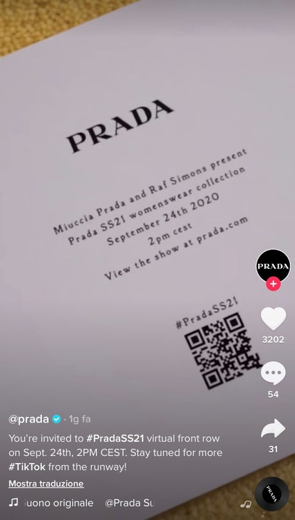TikTok-Prada-Invito Sfilata TikTok-Prada-Invito Sfilata