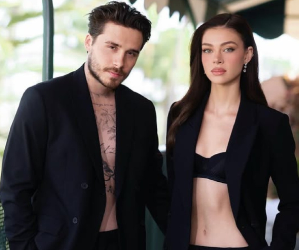 Foto Brooklyn Beckham con la moglie Nicola Peltz Foto Brooklyn Beckham con la moglie Nicola Peltz